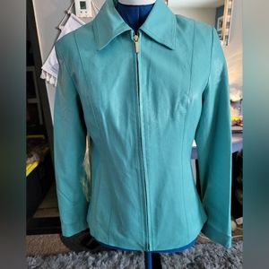 Colebrook Genuine Leather Jacket in Blue sz L